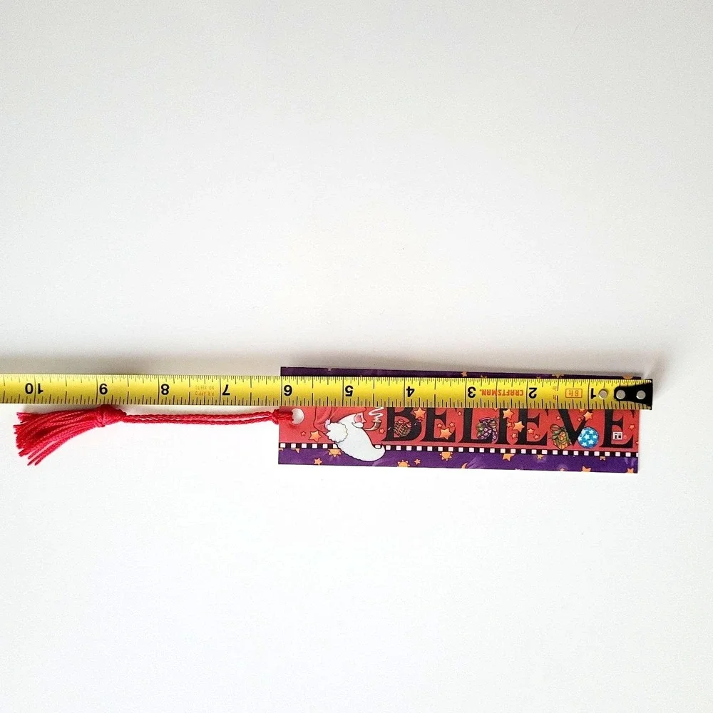 Vintage 90s Christmas Bookmark Mary Engelbreit whimsy folk Andrews McMeel K00023